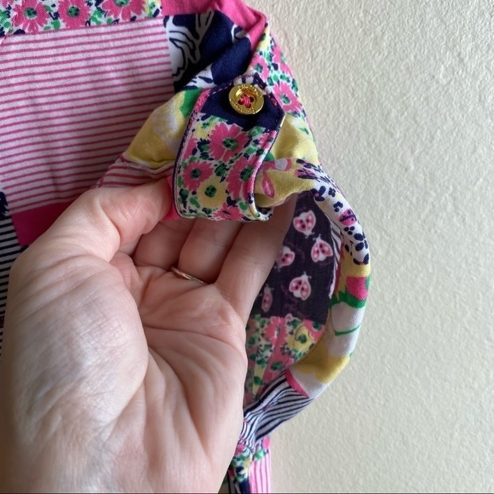Lilly Pulitzer Cap Sleeve Patchwork Pullover Shif… - image 3